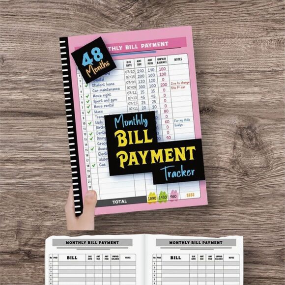 4-Year Bill Tracking Notebook | Monthly Budget Planner | Expense Log Book | - Picture 7 of 7